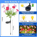 Solar Garden Lights,Solar Lights Outdoor Waterproof with Butterfly Flower,2 Pack Solar Powered Outdoor Lights,Solar Lights for Outside,Garden Lights Patio Yard Decor,Gifts for Mothers Day Mom Women by GreenHaven Gardens