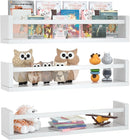 Nursery Floating Shelves for Kids Room, Wall Book Shelves for Kitchen Living Room, Book Shelf Wall Mounted for Baby Kids Bedoom Bathroom (White, 24inch Set 3) by TinyTreasures Baby Boutique