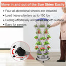 DUNCHATY Stackable Planter with Removable Wheels and Tools, Garden Planting Tower Planters, Indoor Outdoor Gardening Pots - 7 Tier Vertical Garden Planter by GreenHaven Gardens