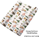 Personalized Baby Crib Bedding Set for Baby Boys Girls, Animal Stump Pattern Custom Name Baby Crib Sets 5-Pcs, Toddler Double Layer Blanket Fitted Sheets Changing Pad Cover Rug Wall Art Set by TinyTreasures Baby Boutique