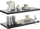 Wall Shelf Set of 2,Dark Wood Floating Shelves 24 in W x 10 in D x 1 in H, Wooden Floating Wall Shelf with Invisible Brackets for Living Room/Bedroom/Bathroom/Kitchen Storage and Decor by CozyNest Decor