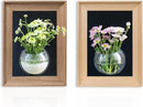 Wooden Frame Wall Hanging Planter for Hydroponic Plants，12X16 inch Wall Vase with Round Acrylic Propagation Station，Bathroom, Office, or Living Room Décor, Set of 2 Mix by CozyNest Decor