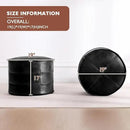 Round Leather Ottoman,Handmade Stuffed Ottoman,Genuine Leather Pouf, Foot Rest Pouf,Comfortable Soft Seating for Living Room & Bedroom (Black, Round) by CozyNest Decor