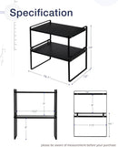 Nxconsu 2Pack Cabinet Shelves Stackable Shelf Organizer Rack Riser for Kitchen Cabinet Pantry Cupboard Counter Countertop Home Organization Storage Space Saver Heavy Duty Metal Nonslip Black Wide Tall by CozyNest Decor