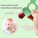 Baby Fruit Food Feeder - Silicone Nibble Tray Combo - Breastmilk Popsicle Mold for Cooling Relief, BPA Free Mesh Feeder for Infant Self Feeding (Deer Green + Pineapple) by TinyTreasures Baby Boutique