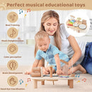 Promise Babe Wooden Musical Instruments for Toddlers 1-3, Percussion Instruments for Kids Baby Drum Set Xylophone, Montessori Educational Musical Toys, Gifts for Girls Boys Ages 3+ by TinyTreasures Baby Boutique