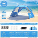 CAMEL CROWN Beach Tent UPF 50+ Sun Shelter for 2/3/5/6 Person, Lightweight Portable Sun Shade with Sand Anchor, Family Beach Day & Outdoor Adventures by TinyTreasures Baby Boutique
