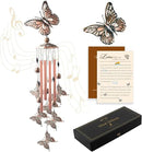 Wind Chimes for Outside, 33" Butterfly Wind Chimes Outdoor, Birthday Gifts for Women Mom Sister, Gift for Garden Porch Patio Home Decor (Golden) by CozyNest Decor