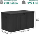 YITAHOME 200 Gallon Extra Large Deck Box, Double-Wall Resin Outdoor Storage Box with Flexible Divider for Patio Cushions Pool Supplies Garden Tools, 990 lbs Load Capacity, Lockable (Black) by CozyNest Decor