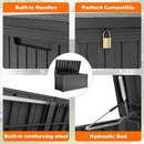 180 Gallon Resin Deck Box, Lockable Patio Outdoor Storage Box for Furniture, Garden Tools and Tools Storage, Waterproof Outside Storage Boxes - Black by CozyNest Decor