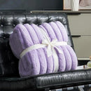 Cozy Bliss Faux Fur Throw Blanket for Couch, Cozy Warm Plush Striped Blanket for Sofa Bedroom Living Room, 60 * 80 Inches Lavender Purple by CozyNest Decor