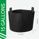 JERIA 12-Pack 15 Gallon, Vegetable/Flower/Plant Grow Bags, Aeration Fabric Pots with Handles (Black), Come with 12 Pcs Plant Labels by GreenHaven Gardens