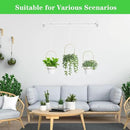 DOUBFIVSY Hanging Planters for Indoor Plants Plant Hanger, Adjustable Hanging Window Planter Hanging Wall Planter for Garden, 25in Plant Shelves Metal Holder Rod with Pots (White) by GreenHaven Gardens