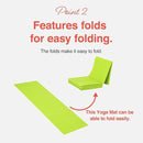 Folding Yoga Travel Pilates Mat Foldable Easy to Carry to Class Beach Park Tear resistant Travel Picnics 4mm Thick 9 Colors by TinyTreasures Baby Boutique