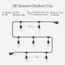 Brightech Ambience Pro Incandescent Outdoor String Lights - Commercial Grade Waterproof Patio Lights with 24 Ft Dimmable Edison Bulbs, Porch String Lights for Patio, Backyard, Christmas - 7 Bulbs 11W by CozyNest Decor