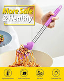 Silicone Pasta Fork and Ladle Spoon Set, Large Non Stick Kitchen Utensils for Cooking,Stirring,Serving Spaghetti, Soup, Sauce (PURPLE) by CozyNest Decor