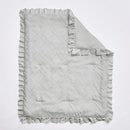 Mini Crib Bedding Set 3 Pieces Baby Boho Quilted Tufted Ruffles Comforter with Fitted Sheet and Ruffled Bed Skirt - Cute Shabby Baby Bedding Fits Mini Crib Only Light Gray by TinyTreasures Baby Boutique