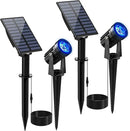 Blue Solar Spot Lights Outdoor,2 Pack Solar Landscape Spotlights IP65 Waterproof 9.8ft Cable, Auto On/Off Outdoor Wall Lights for Garden Yard Driveway Porch Walkway Pool (1-in-1) by GreenHaven Gardens