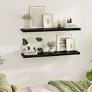 Black Floating Shelves Wall Shelf 48 Inch, 9.3 Inch Deep Floating Shelf for Wall, Farmhouse Black Wood Shelves Invisible Bracket for Living Room, Bedroom, Kitchen, 48 x 9.3 x 1.4 Inch, Set of 2 by CozyNest Decor