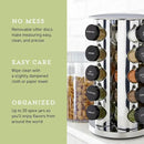 Kamenstein 20 Jar Revolving Countertop Spice Rack with Spices Included, FREE Spice Refills for 5 Years, Polished Stainless Steel with Black Caps, 30020 (Pack of 3) by CozyNest Decor