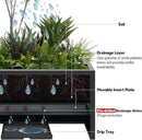 Worth Garden Metal Rectangular Planter Box - Black Powder Coated Steel Planter - 16" H. Tall Heavy Duty Modern Flower Plant Pot - Indoor & Outdoor, Commercial & Residential (16"x12"x36") by GreenHaven Gardens