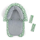 Baby Car Seat Head Support for Newborn, GFU 2 in 1 Infant Car Seat Head Body Support with Strap Pads, Soft Stroller Cushion Pillow Insert for Girls and Boys, Fits for Stroller, Swing, Green by TinyTreasures Baby Boutique