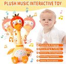 Jollybaby Plush Talking Singing Dancing Musical Strawberry Duck Toy for Toddlers 1-3 Just Like Cactus Toy, Music Mimicking Interactive Toys for Crawling Kids, Sensory Gift for Baby 0-6-12 Month by TinyTreasures Baby Boutique