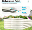 Quictent Galvanized Raised Garden Bed Kit Tall, 6x3x1.5 ft Oval Large Planting Box Rubber Strip Edging, for Vegetables Outdoor Strengthened by Crossbar (Beige) by GreenHaven Gardens
