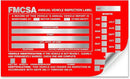 Annual Vehicle Inspection Report Form with Red Exterior Aluminum Inspection Label (6"x3.5"), and White Interior Inspection Label (5"x4") 25-pk