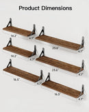 AMADA HOMEFURNISHING Long Wall Shelves, Rustic Farmhouse Floating Shelves for Bedroom, Bathroom & Living Room, Brown by TinyTreasures Baby Boutique