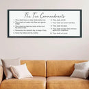 LuZhiQiang The Ten Bible Verse Wall Decor 40"×15" God Jesus Prayer for Christian Saying Catholic Scripture Sign Large Wood Framed Wall Hanging Art (Black) by CozyNest Decor