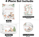 Custom Nursery Crib Bedding Set: Personalized Name 4 Piece Sika Deer & Fox Pattern Baby Crib Sets for Girls - Toddler Double Layer Blanket Set, Comfortable Crib Bed Sheets for Baby Toddlers by TinyTreasures Baby Boutique