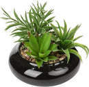 Hollyone Large Artificial Succulents Plants Faux Succulents in Pots Fake Succulent Potted Plants with Black Ceramic Pot for Home Decor Office Desk Bathroom Living Room Indoor & Outdoor Decorations by GreenHaven Gardens