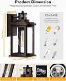 VIANIS 2 Pack Outdoor Lights for House, Brown Dusk to Dawn Motion Sensor Outdoor Light, Oil Rubbed Bronze Porch Lights Outdoor Lantern for Garden, Garage, Doorway, Aluminum,Hardwired, Non-Solar by GreenHaven Gardens