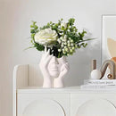 BrownLove Ceramic Face Vase White Flower for Decor Female Form Art Vase Modern Decorative Centerpiece for Table Shelf Living Room Office Bedroom by GreenHaven Gardens