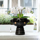 Face Planter - 7 Inch Ceramic Head Planters for Indoor Plants Outdoor, Cute Succulent Pots with Drainage Hole, Decorative Plant Pot, Home Office Room Decor, Black by GreenHaven Gardens