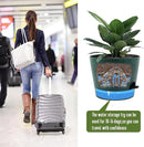 Self Watering Pots for Indoor Plants,12 inch Planters with Drainage Holes Plastic Flower Pots with Deep Reservoir, Black with Green Speckles by CozyNest Decor