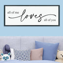 LuZhiQiang All Of Me Loves All Of You Wall Decor Art 40"×15" Master Bedroom Above Over Bed sign Love Quotes Large Framed Wooden Wall Hanging (Black) by CozyNest Decor