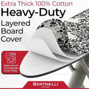 Bartnelli Pro Luxury Ironing Board - Extra Wide 62x19” Steam Iron Rest, Adjustable Height, T-Leg Foldable, European Made by CozyNest Decor