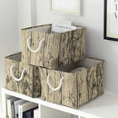 TcaFmac Fabric Storage Basket, Decorative Canvas Storage Bins Baskets for Gifts Empty Tree Stump by CozyNest Decor