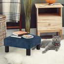 Joveco Small Foot Rest Stool Ottoman, 15" Fabric Square Short Low Footstool Upholstered Footrest for Chair, Under Office Desk, Living Room, Navy Blue by CozyNest Decor