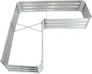 Sunnydaze 11.75" H Raised Metal Garden Bed - Galvanized Raised Garden Bed Outdoor for Vegetables and Flowers - Silver - L-Shaped by GreenHaven Gardens