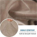 H.VERSAILTEX Velvet Stretch Sectional Couch Covers 4 Pieces Sofa Seat Cushion Covers L Shape Separate Cushion Couch Cover for Both Left/Right Sectional Couch (Large Sofa 3 Seater + 1 Chaise, Taupe) by CozyNest Decor