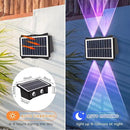 Solar Powered Outdoor LED Lights, Waterproof Wall Sconces, 4 LEDs Fence Lights, Up & Down Lighting for Backyard, Deck, Patio, Porch, Balcony, Garden (4 Pack) by GreenHaven Gardens