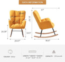 Nursery Rocking Chair, Teddy Upholstered Glider Rocker with High Backrest Armchair, Modern Rocking Accent Chairs for Nursery, Living Room, Bedroom, Offices (Yellow) by TinyTreasures Baby Boutique