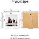 12x12 Picture Frame Set of 4, 12 x 12 Wood Photo Frames with Mat for 10x10 or 30x30cm Diamond Painting Art, Wooden Frame with Real Glass Cover for Wall and Tabletop Display,Distressed White by CozyNest Decor