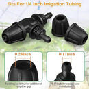 Upgraded 1/4" Drip Irrigation Fittings：60 Pieces Set-15 Couplings 15 Tees 5 Crosses 10 Elbows 10 End Plugs 5 Micro Dripper, Leak Free Barbed Locked Connectors for 1/4 Inch Irrigation Tubing by GreenHaven Gardens