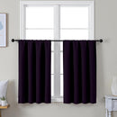 Simplebrand Ava BlackBerry Short 36 Inches Blackout Curtain 2 Panels Set, Half Window Rod Pocket Privacy Curtain Tiers for Kitchen, Curtains Blackout for Bathroom Shades, W40 x L36 Inch, BlackBerry by TinyTreasures Baby Boutique