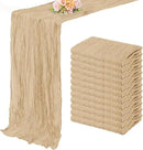 Sand 12 Pack 10FT Cheesecloth Table Runner 20 x 120 Inch Long Rustic Gauze Cheese Cloth Table Runner for Wedding Bridal Baby Shower Table Decorations Boho Fabric Sheer Birthday Party Table Decor by CozyNest Decor