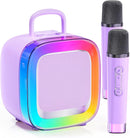 Kinglucky Karaoke Machine for Kids Girls Ages 3-12 with 2 Light-Up Microphones, Bigger Size Yet Portable Bluetooth Speaker with Voice Effects for Birthday, Family Fun & Party (Purple) by TinyTreasures Baby Boutique